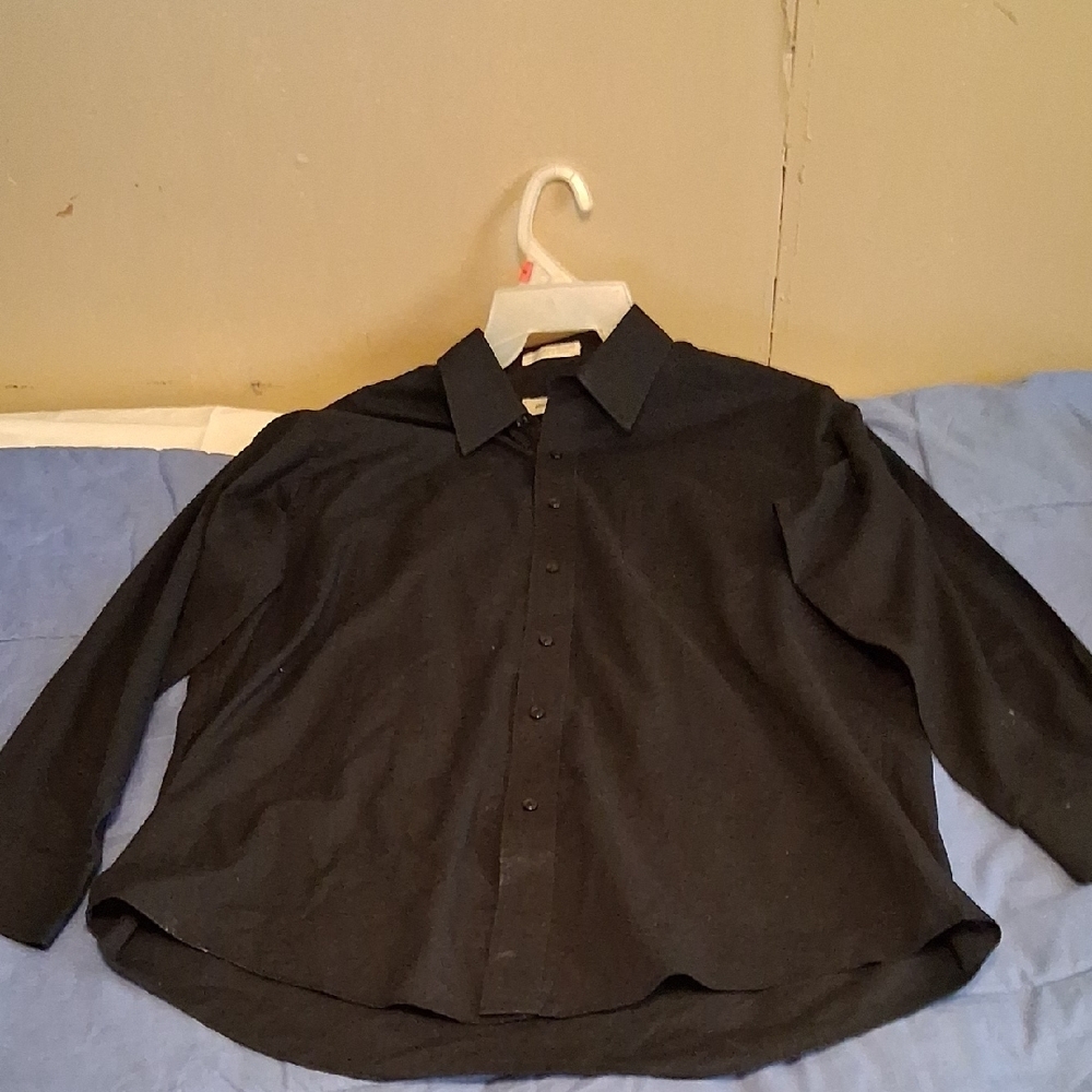 Pierre Cardin Black Dress Shirt Long-Sleeved